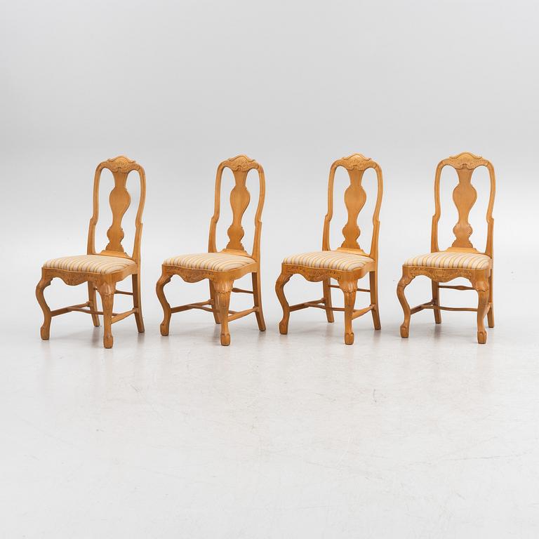 Dining table and chairs, 5 pieces, Rococo style, Karl i Tasre, Taserud, Arvika, Sweden, mid-20th Century.