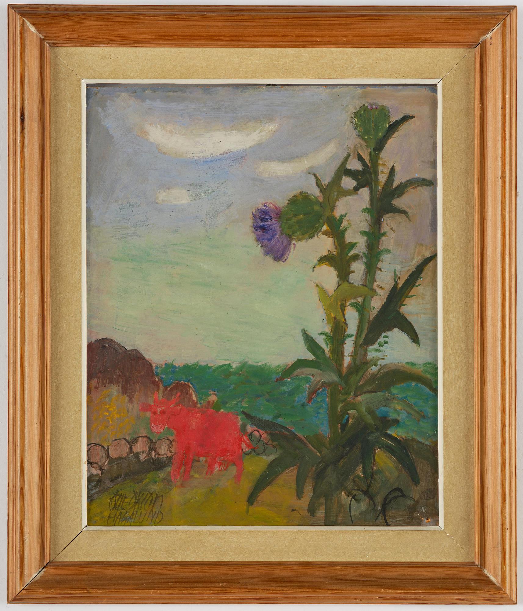 Olle Olsson-Hagalund, Red cow by the sea.