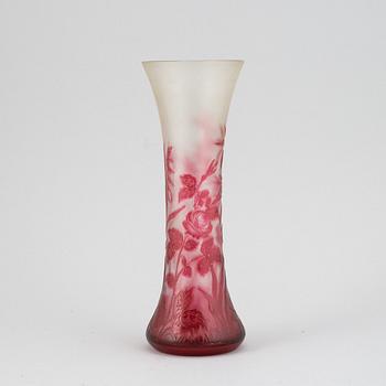 An early 20th century Art Nouveau glass vase, possibly Reijmyre, Sweden.