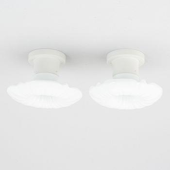 Harald Notini, tak/vägglampor, ett par, modell "6387", Arvid Böhlmarks Lampfabrik, Stockholm, 1920-30-tal.