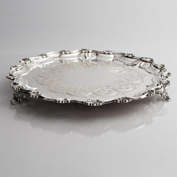 Hands & Son, presenterfat/salver, silver, London 1859.