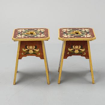 A pair of early 20th century stools.