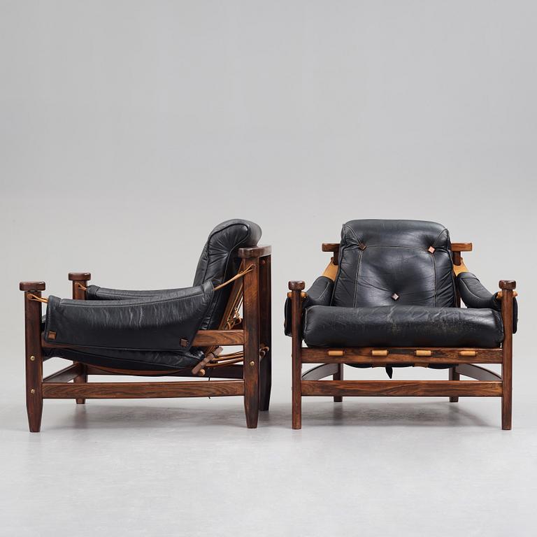 Jean Gillon, a pair of easy chairs "Bertioga", for Italma Wood Art, Brazil 1960's.