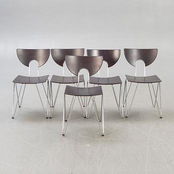 Walter Leeman, a set of five Mikado chairs for Kusch Co Germany 1979.