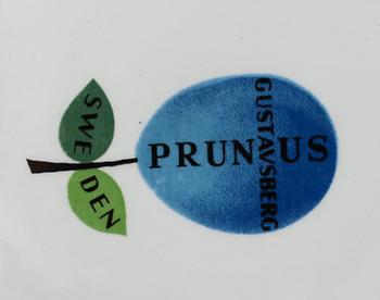 SERVISPORSLIN, 52 delar, "Prunus", Stig Lindberg, Gustavsberg.