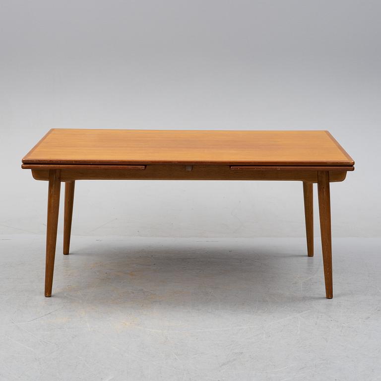 Hans J Wegner, a model 'AT-312' teak veneered dining table, Andreas Tuck, Denmark.