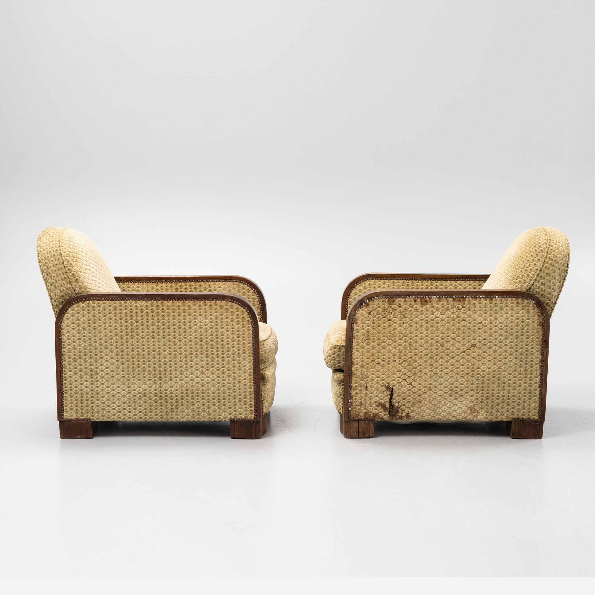 A pair of Art Déco armchairs, 1920's/30's.