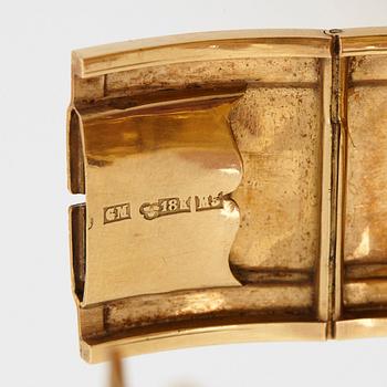 Möllenborg armband 18K guld med halvpärlor samt emaljdekor.