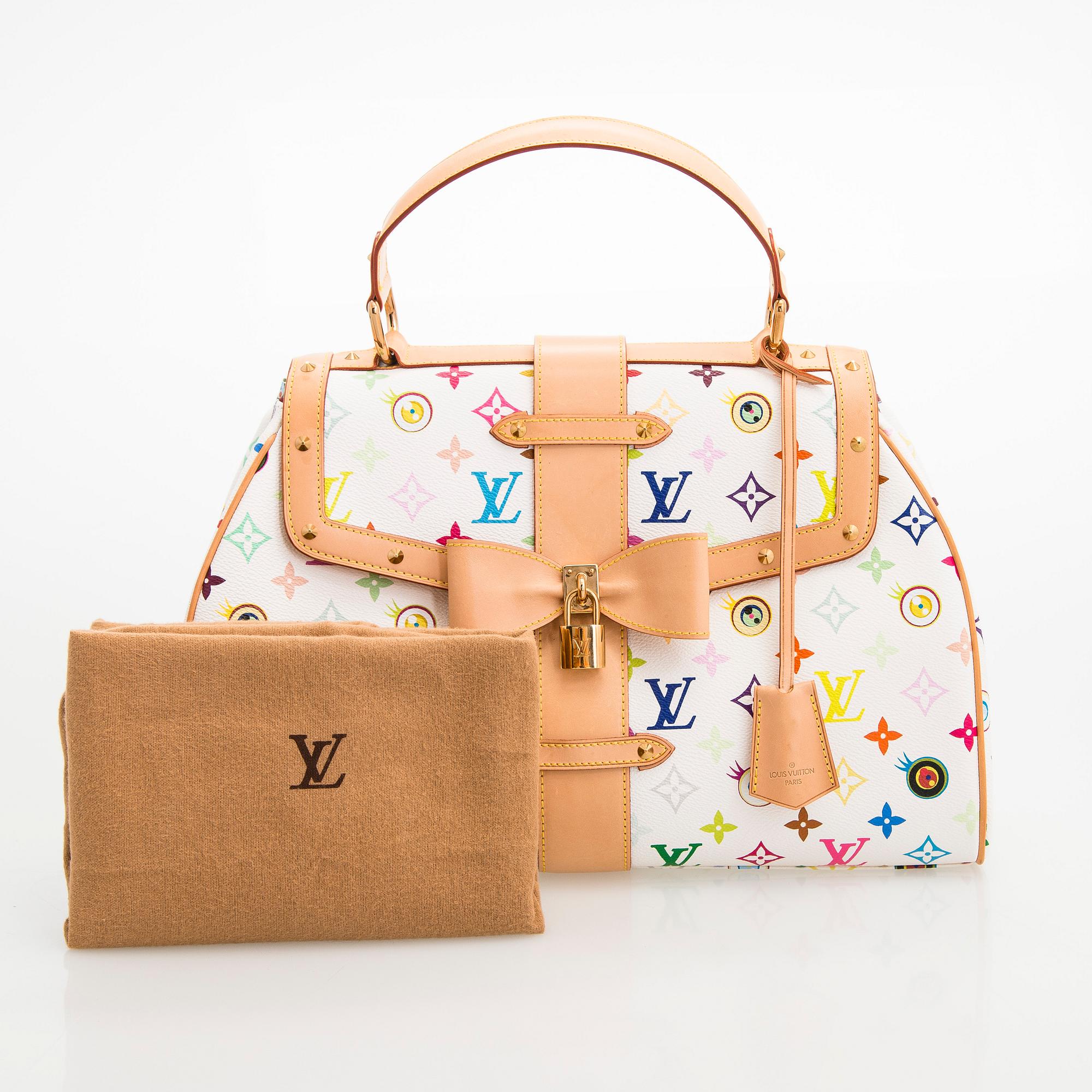 Louis Vuitton Multicolor Murakami Eye Love You White bag no 665. Bukowskis