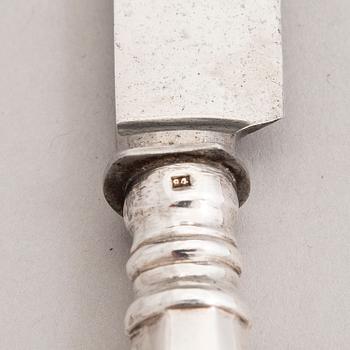 LEOPOLD MICHELSEN, A silver cake server and a knife and fork, Tallinn 1879-81.