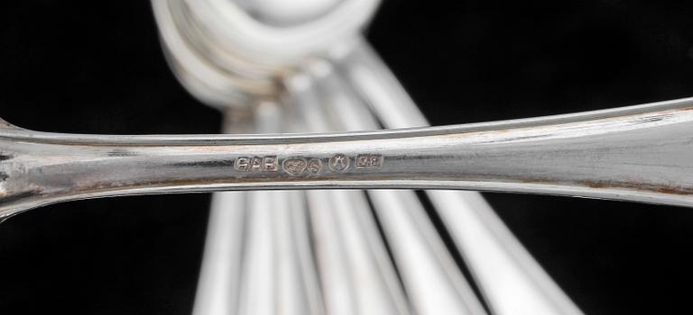 SKEDAR, 9 st, silver, GAB, Stockholm 1900-tal. Totalvikt ca 432 g.