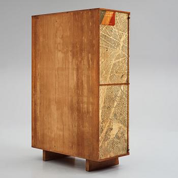 Josef Frank, a cabinet covered with Georges Peltier's 'Plan de Paris à vol d'oiseau', Svenskt Tenn, Stockholm, ca 1937-1943.