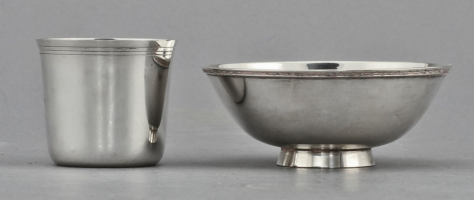 PARTI SILVER, 2 delar, CF Carlman o Per Sköld, Sverige, 1950-tal. Tot vikt 137 g.