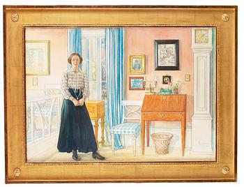 Carl Larsson, "Brita i förmaket" / "Brita och liljan" (Brita in the drawing-room / Brita and the Lily).