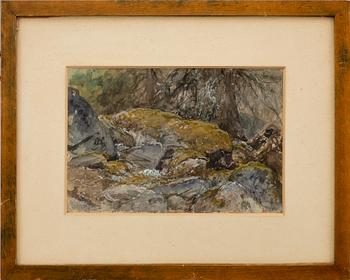 AUGUST MALMSTRÖM 3 st, akvareller, intygade a tergo.