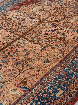 A carpet, a semi-antique Kashan, a so called Dabir, ca 383,5-387,5 x 269,5-275 cm.