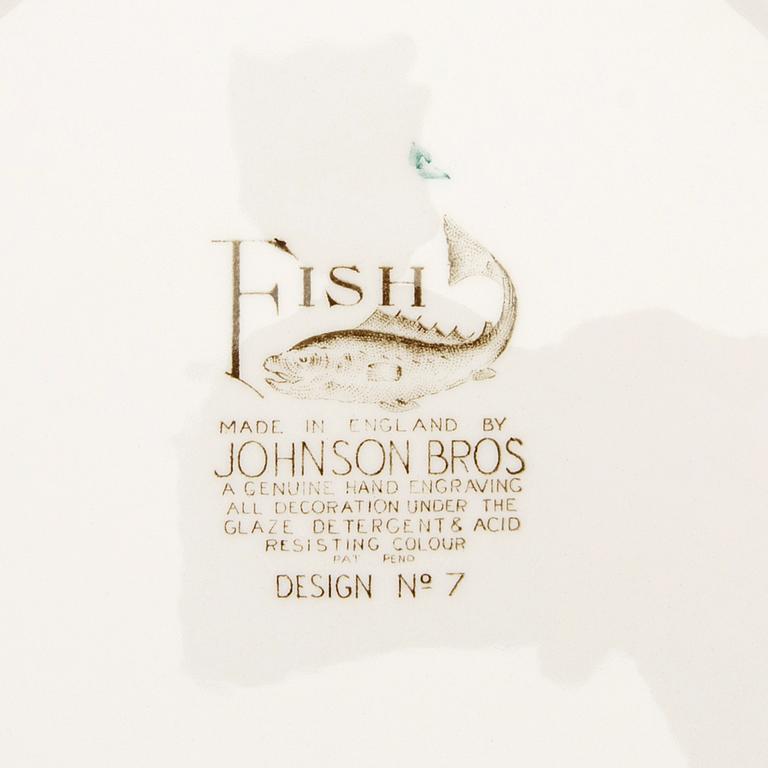 Plates 11 pcs "Fish" Johnson Bros England ironstone first half/mid 20th century.