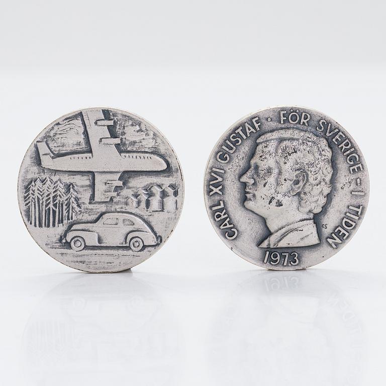 Medaljsamling, 60 st, sterlingsilver, "Sverige och dess regenter", Mynthuset, Sporrong, 1970-tal.