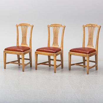 A set of three Gustavian chairs by Carl Johan Wadström (master in Stockholm 1788-1816).