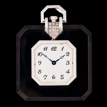 1426. A rock crystal and diamond pocket watch, Art Deco.