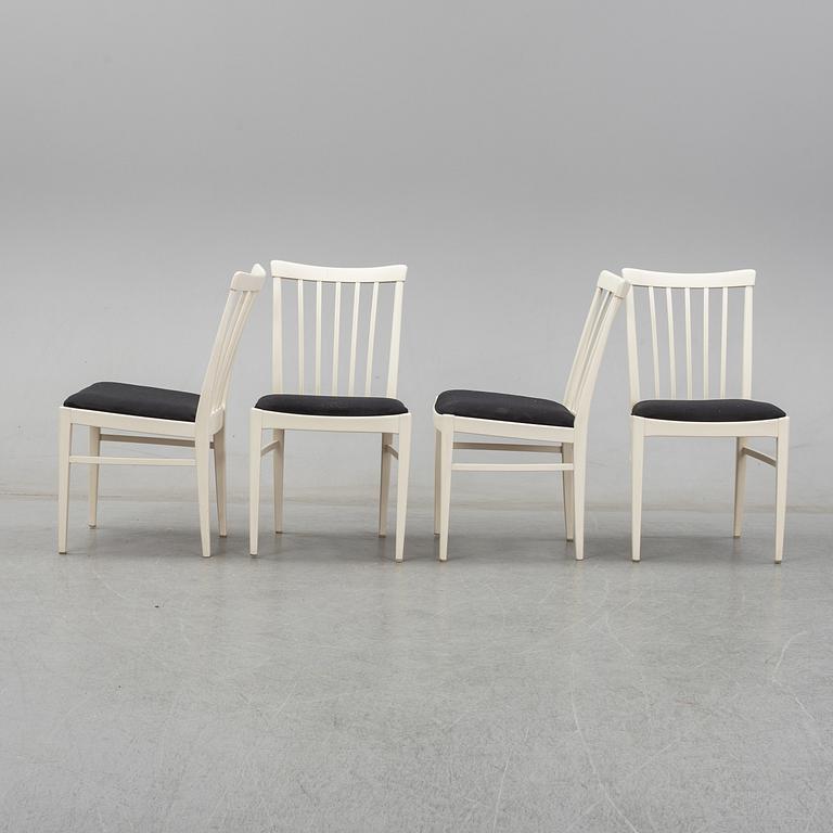 Carl Malmsten, A dining table with four chairs, Bodafors 1960's.