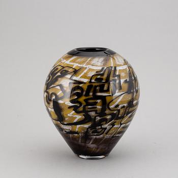 OLLE BROZÉN, a glass vase, limited edition 100, signed, Kosta Boda.