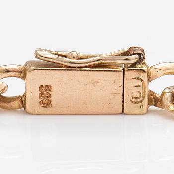 A 14K gold bracelet with diamonds ca. 1.50 ct in total.