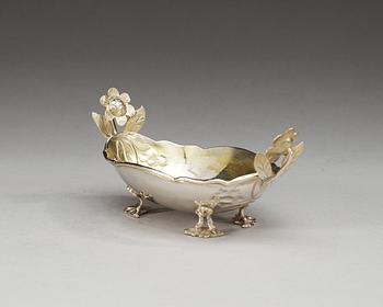 A Baltic 18th century parcel-gilt bowl, makers mark of Johann Christian Henck, Riga (1750-1784/-85).