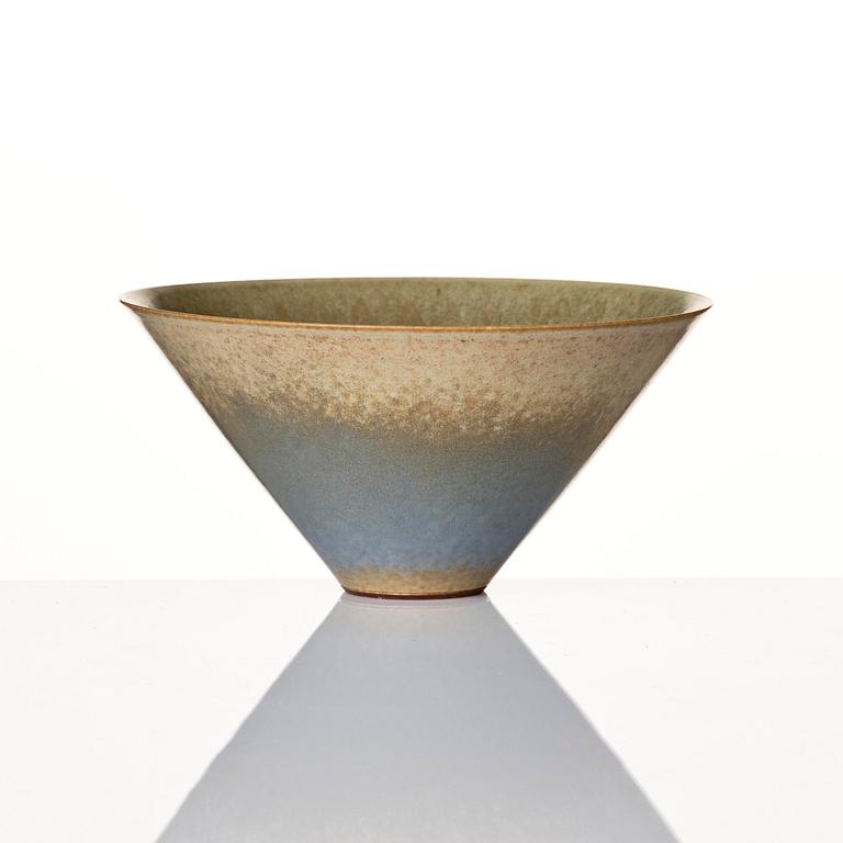 Berndt Friberg, a set of two stoneware vases and a bowl, Gustavsbergs Studio 1955-66.