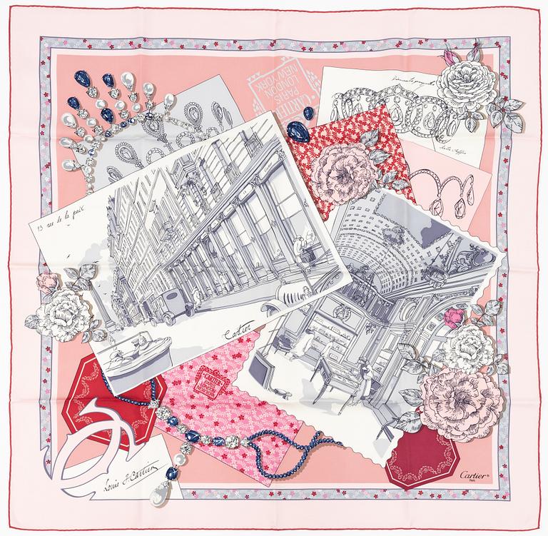 Cartier, a '13 rue de la paix' scarf.