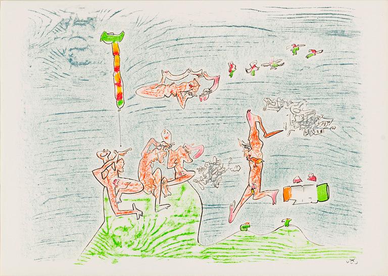 Roberto Matta folder with five lithographs in color signed and numbered 21/100.