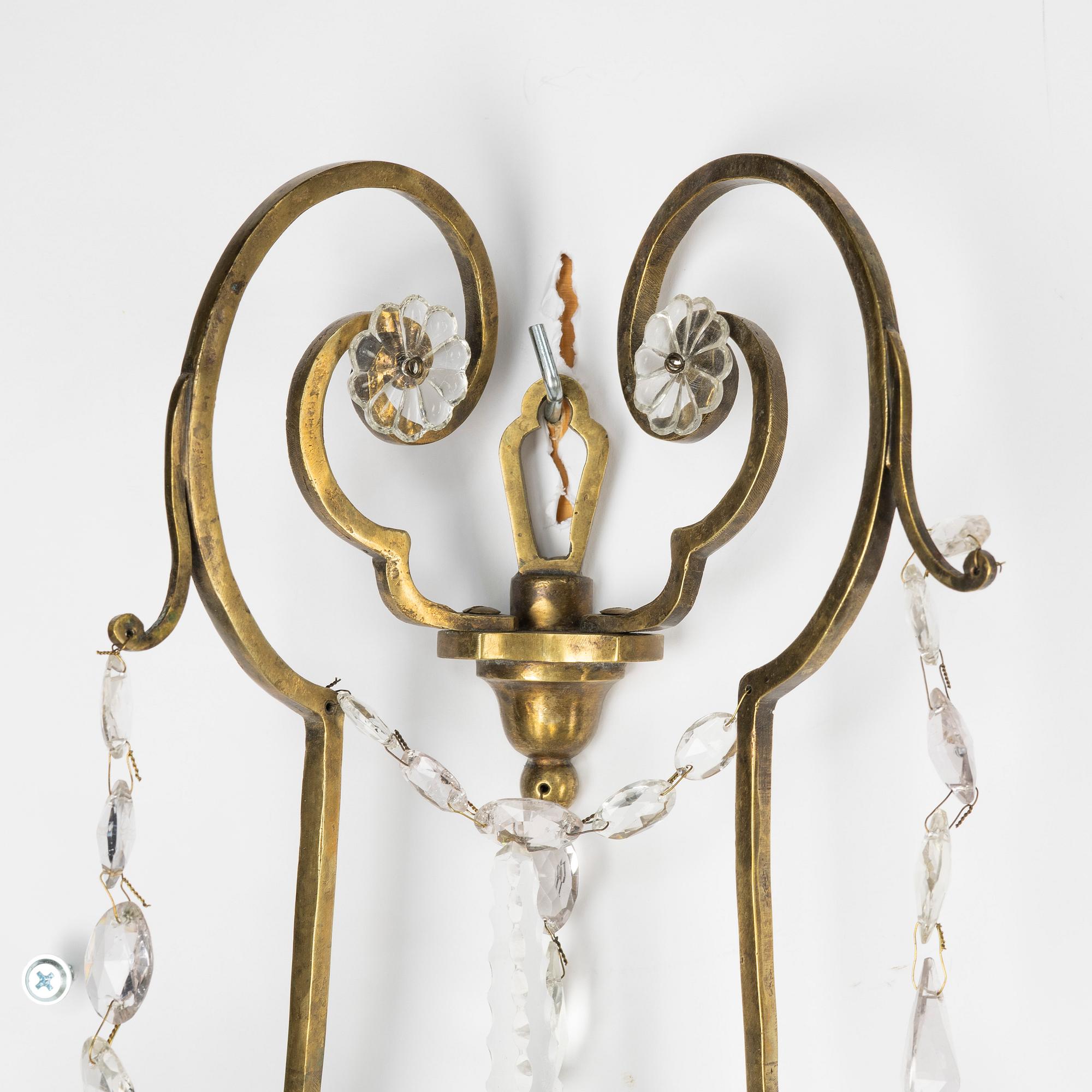 Wall appliques, a pair, circa 1900.