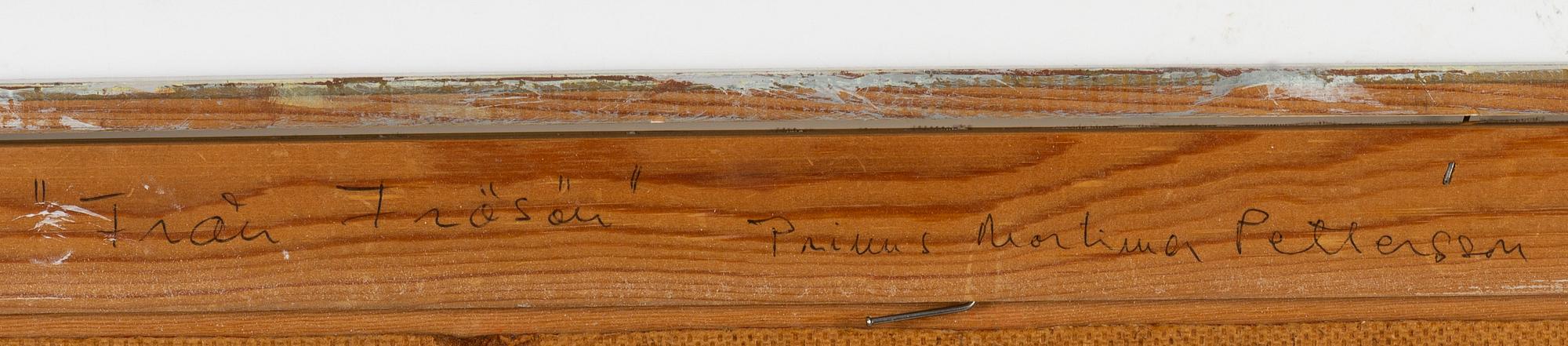 Primus Mortimer Pettersson, olja på pannå, signerad.