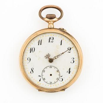 Pocket watch, 14K gold, 36 mm.