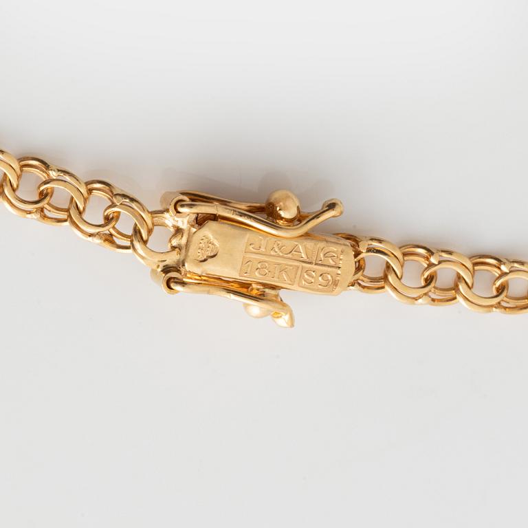 Collier, 18K guld, doserad bismarcklänk.