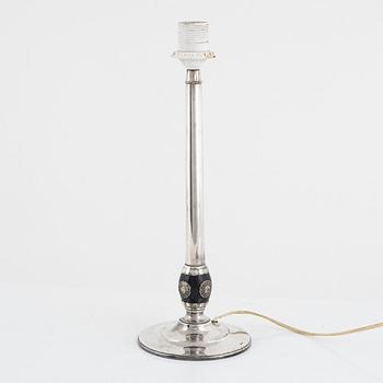 Table lamp, nickel silver, Swedish Grace, GAB, first half of the 20th century.