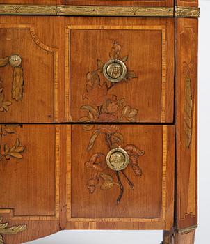 A Gustavian parquetry commode by J. Hultsten (master in Stockholm 1773-94).