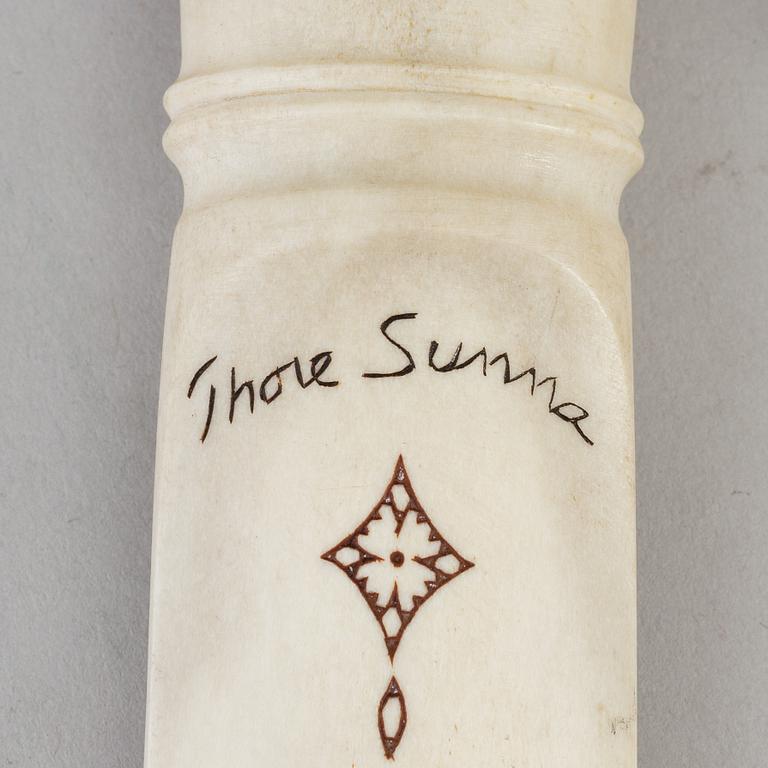 TORE SUNNA, a Sami reindeer horn knife, signed Thore Sunna.