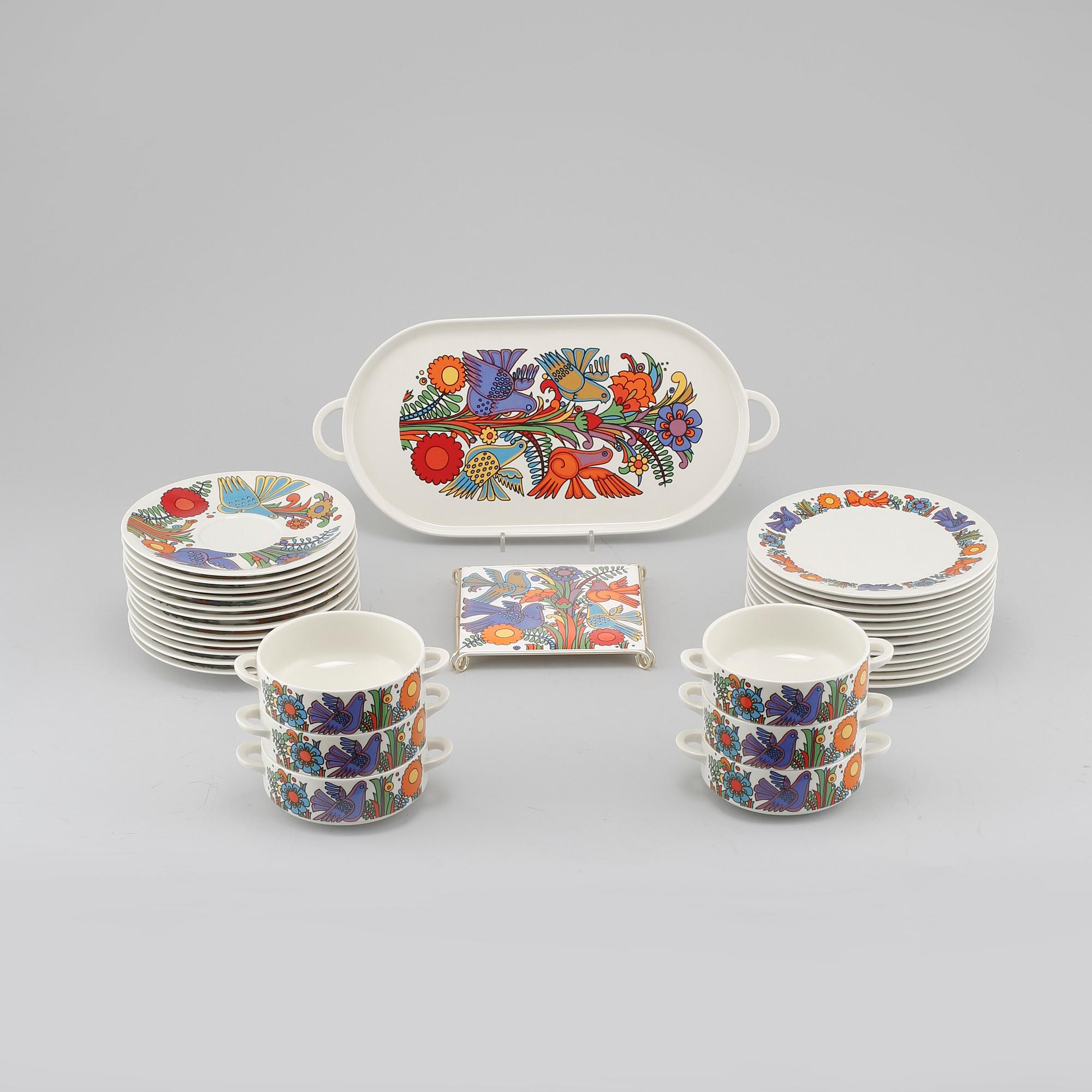 MATSERVIS, 46 delar, porslin, "Acapulco", Villeroy & Boch, Luxemburg, 1900-talets andra hälft.