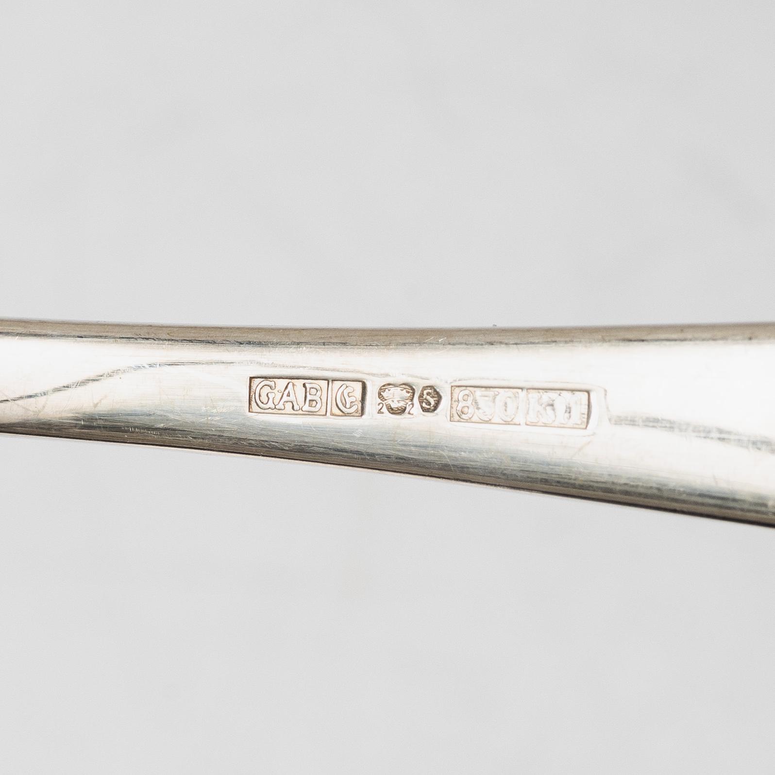 A Swedish silver cutlery set, 'Chippendale' pattern, Mema, GAB, some with year mark Eskilstuna 2010 ( 72 pieces).