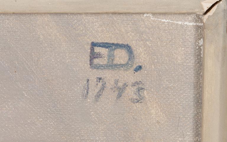 Emil Edvard Danielsson, öljy kankaalle, signeerattu ja päivätty 1943.