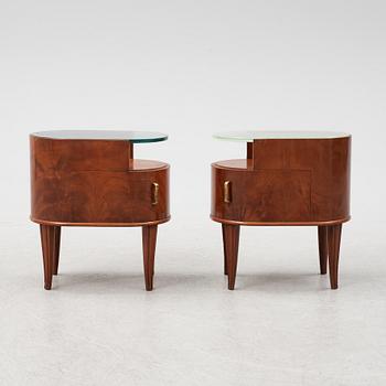 Axel Larsson, presumably, a pair of bedside tables, Svenska Möbelfabrikerna, Bodafors, 1940s.