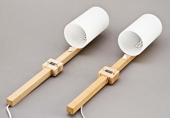 VÄGGLAMPOR, ett par, Uno och Östen Kristiansson, Luxus, 1900-talets tredje kvartal.