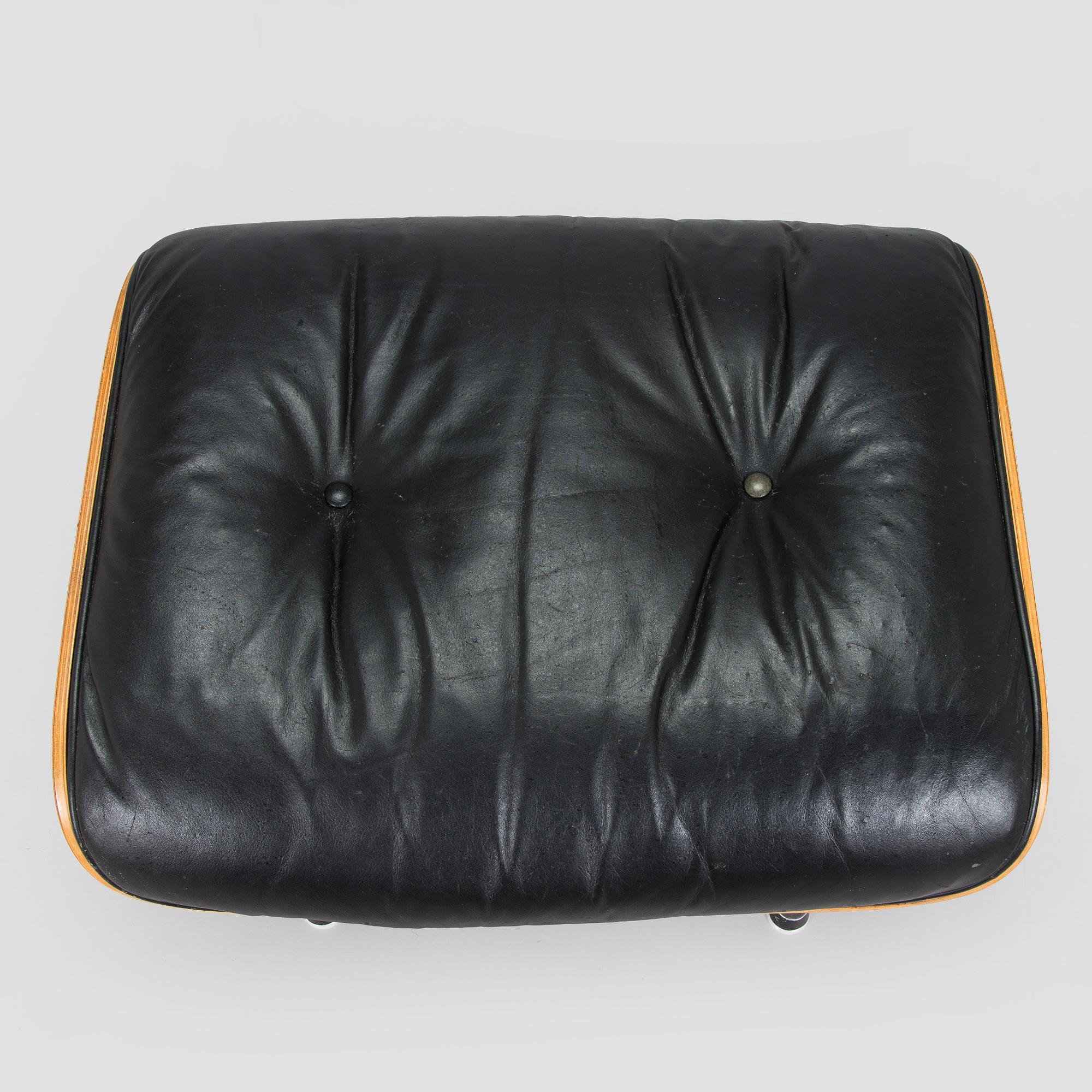 Charles and Ray Eames, a 1960s 'Lounge chair' and stool for Herman Miller.