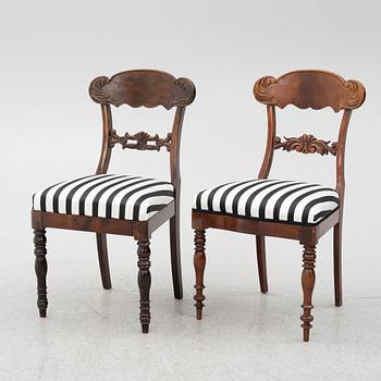 Chairs, 8 pcs, late Empire, mid-19th century.