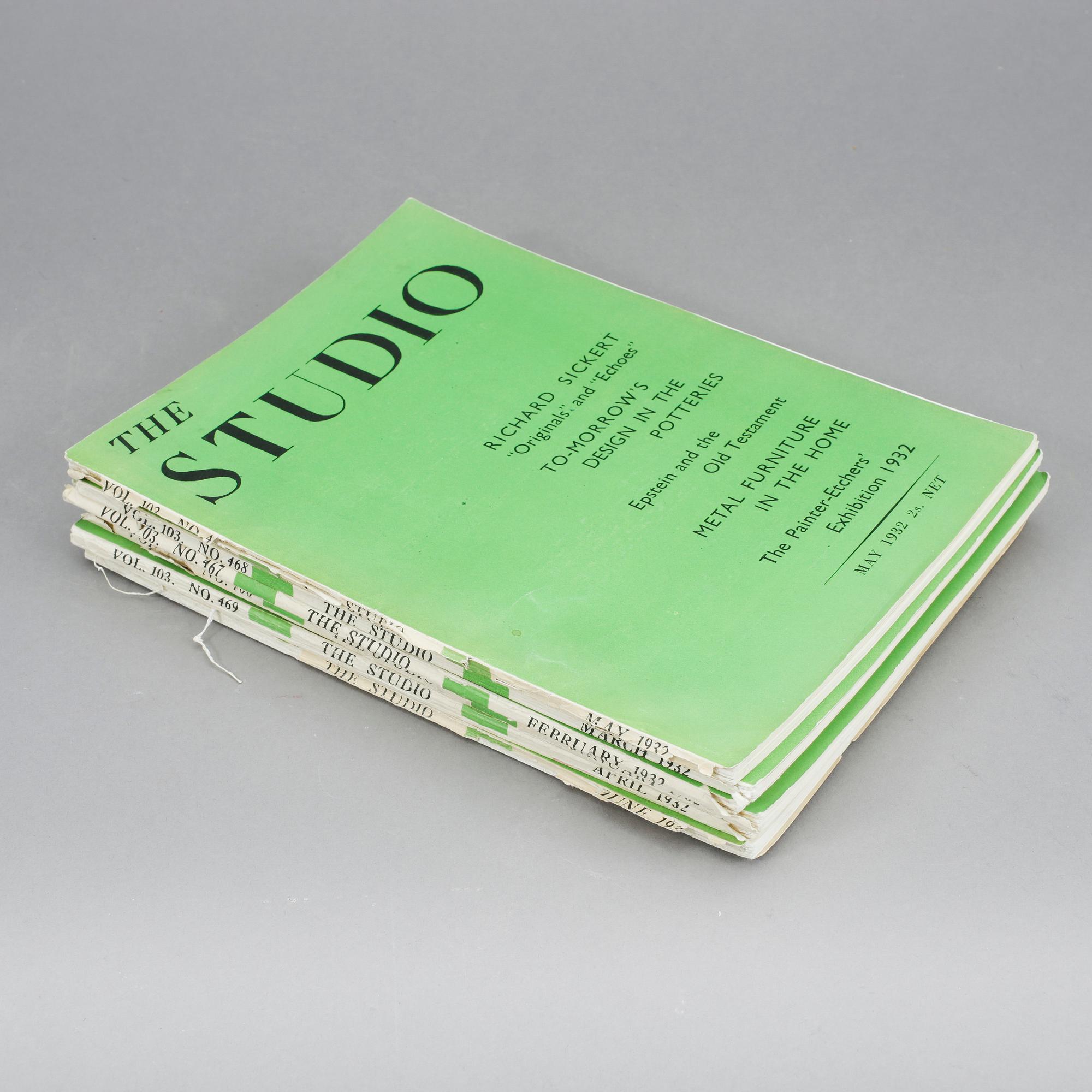 INBUNDNA TIDSKRIFTER, 20 delar, "The Studio", London, 1907-1932.