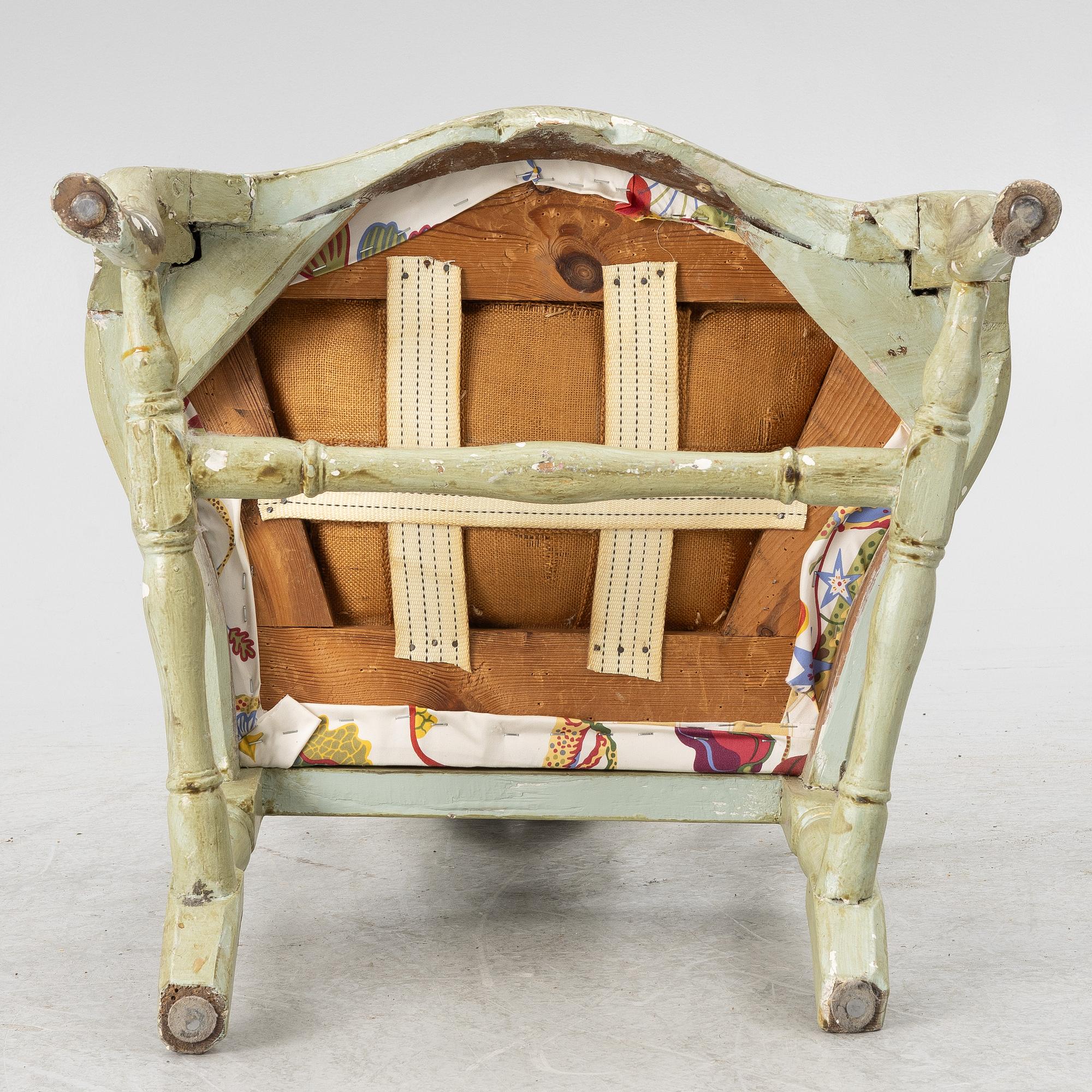 A Swedish rococo armchair, Stockholm, later part 18th century.