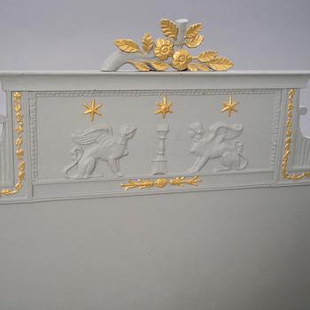 Säng med sänghimmel, Pehr Westmans art (1757-1828), Ångermanland, sengustavianskt provinsarbete, omkring år 1800.
