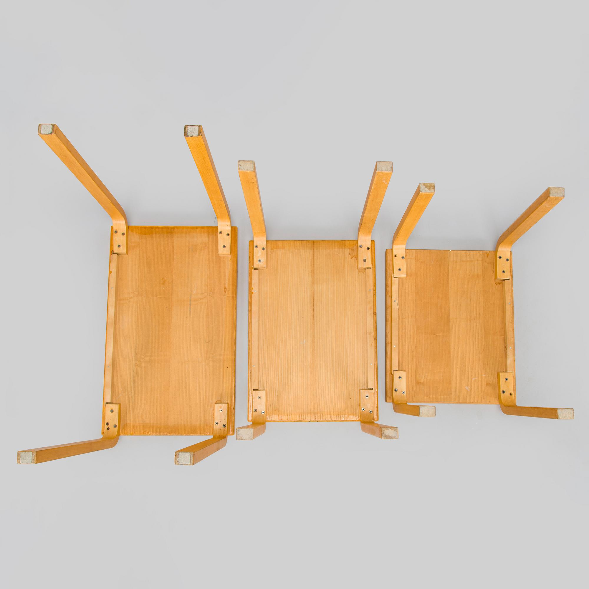 Alvar Aalto, satsbord, 3 delar, modell 88, Artek 1900-talets slut.