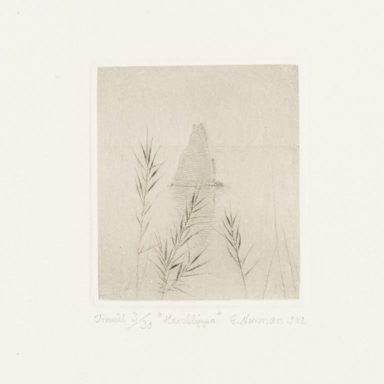 Gunnar Norrman, Drypoint engravings, 9, signed and numbered.